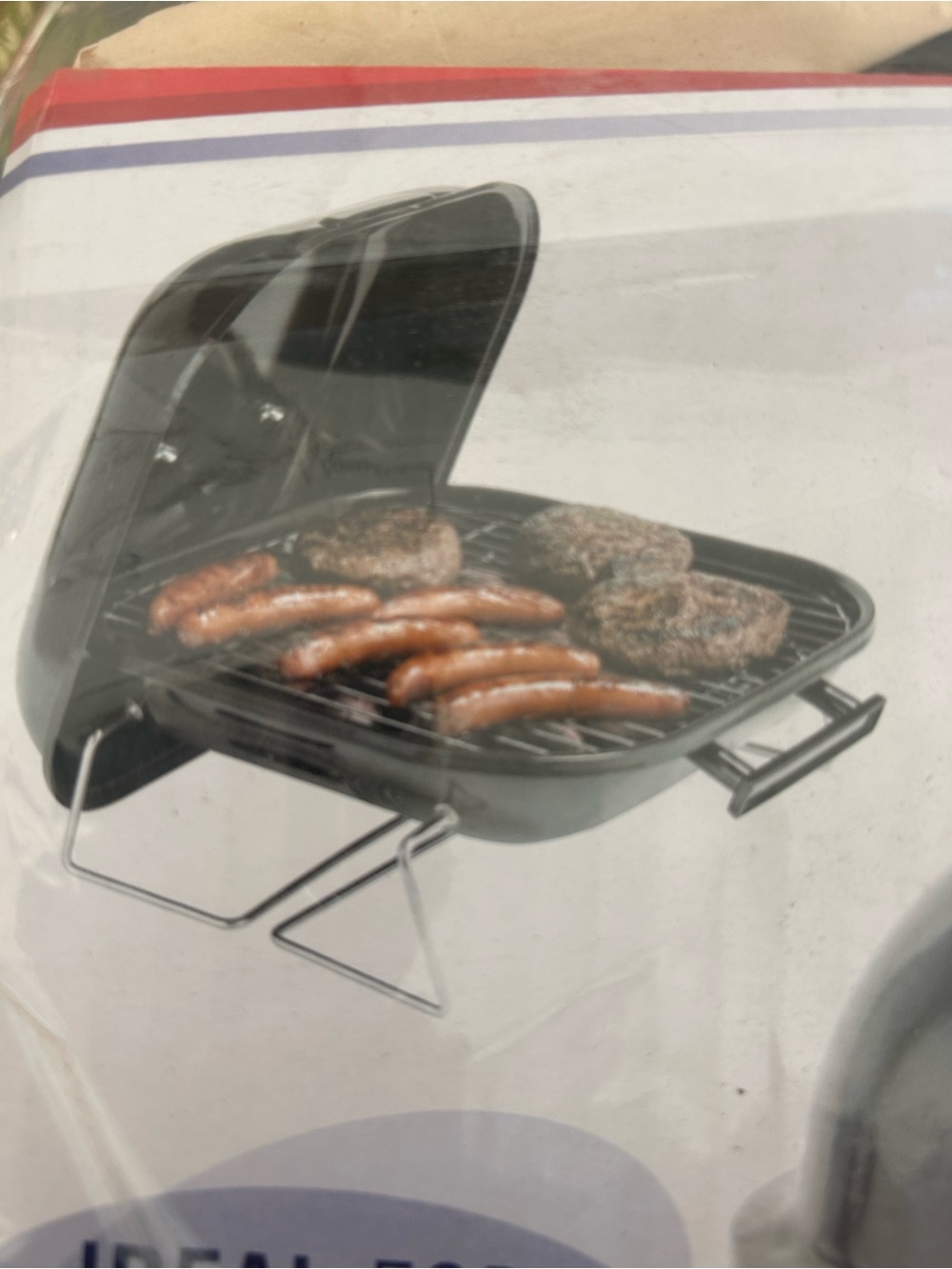 Portable Tabletop Charcoal Grill in Dark Green